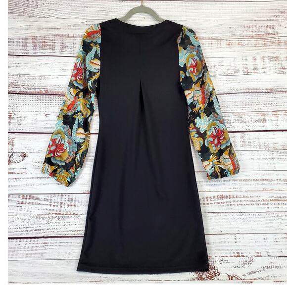 Tracy Nagoshian Black Whimsigoth Dress Sheer Floral Sleeves Fariygrunge Twee XS - Picture 2 of 14